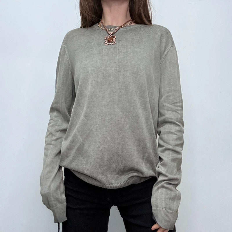 grey distressed diesel jumper