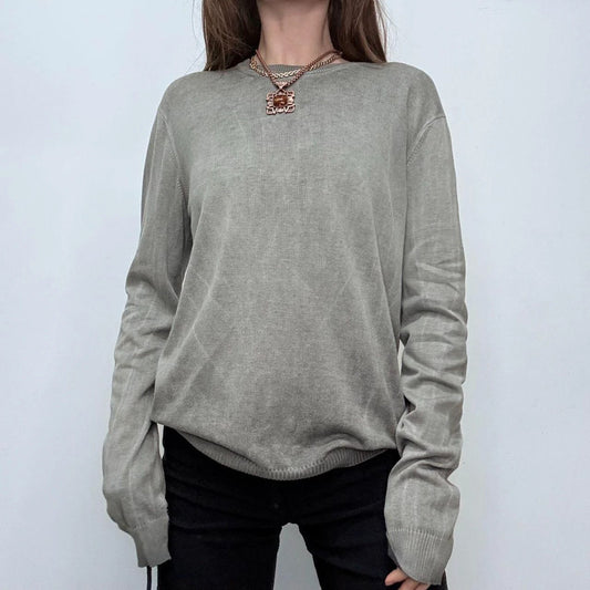grey distressed diesel jumper