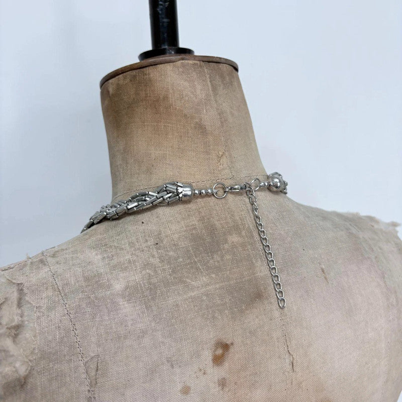silver beaded chain necklace