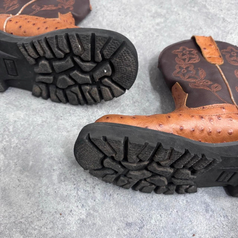 tan leather cowboy boots