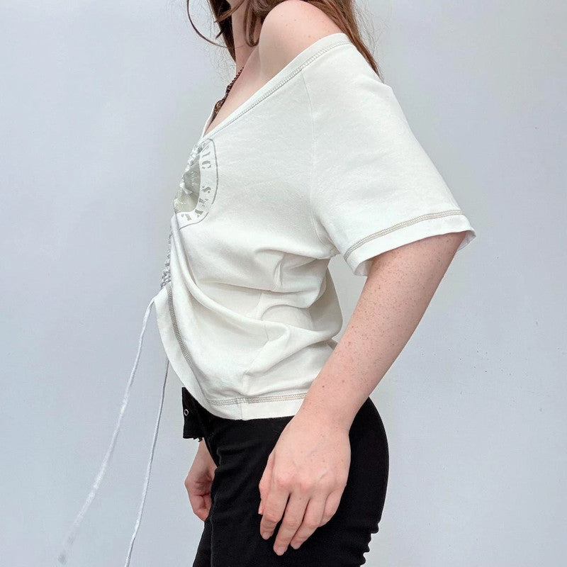 slouchy off the shoulder cotton t-shirt