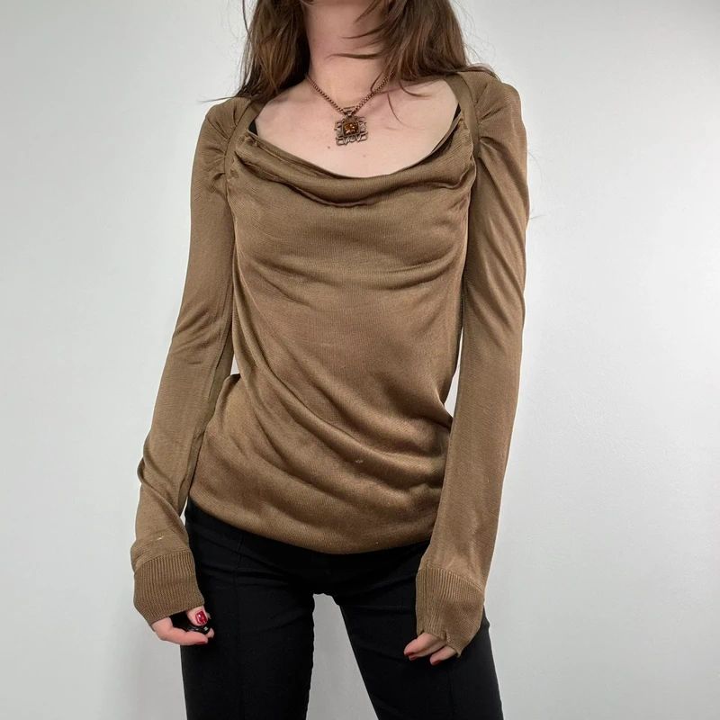 slouchy knit draped top