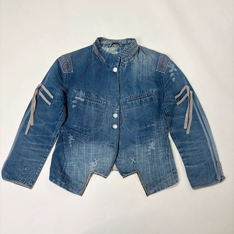 Marithé + François Girbaud distressed denim engineered jacket