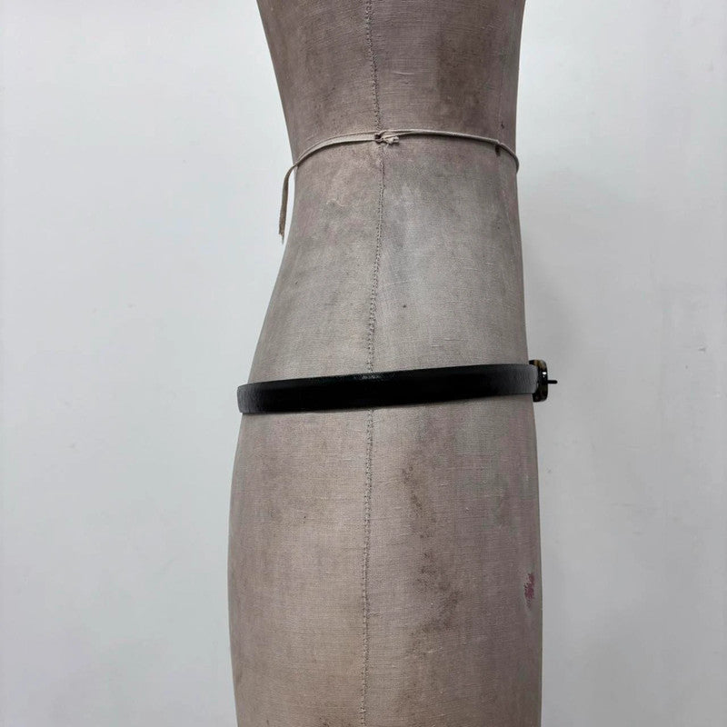 black leather tortoise shell belt