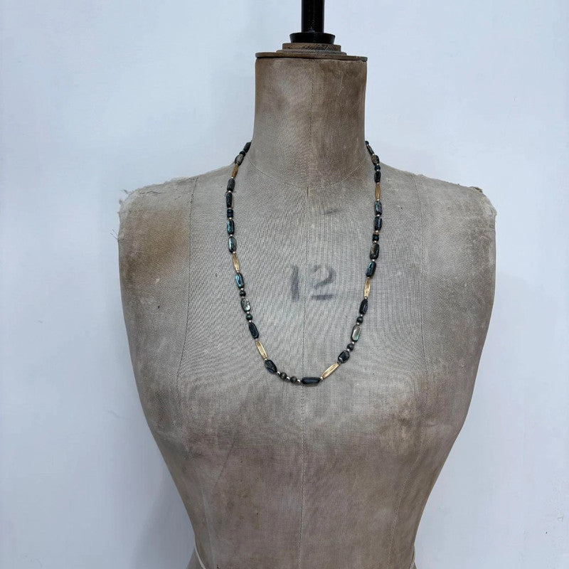 beaded shell boho necklace
