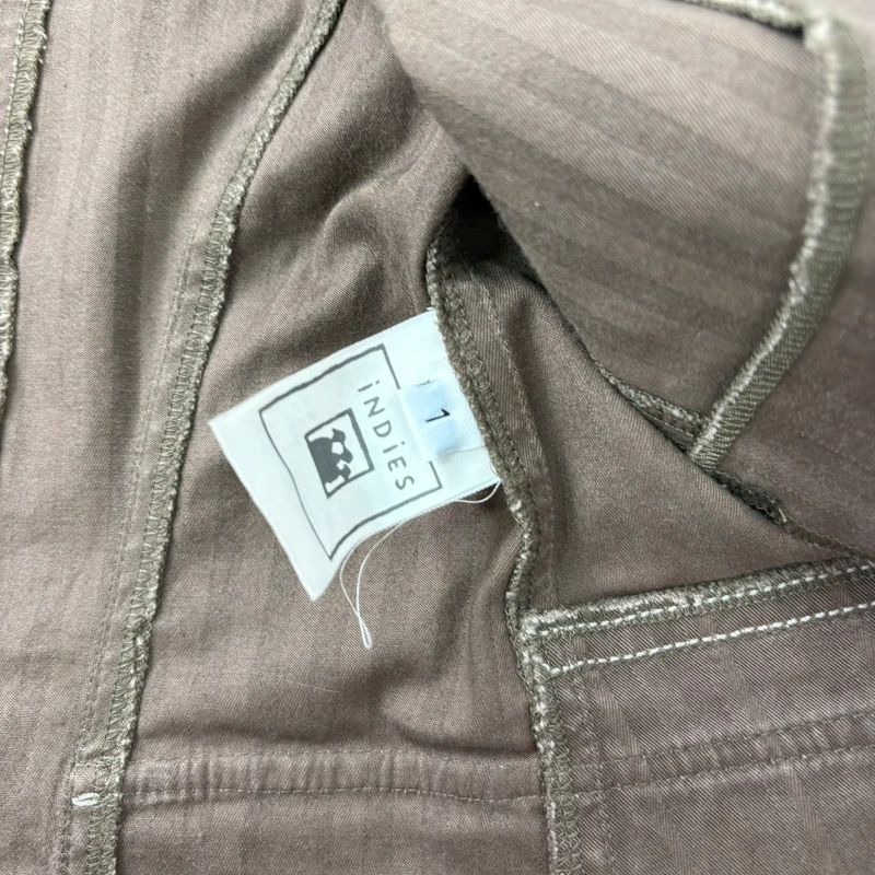 Khaki asymmetric fitted military jacket