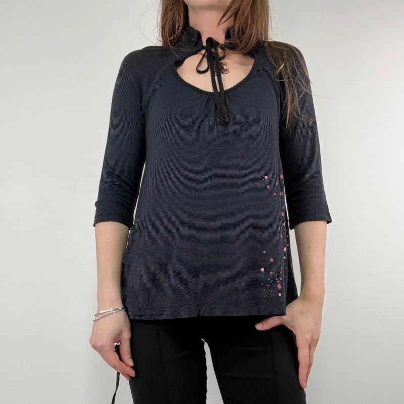 pinstripe draped floaty Cop Copine summer blouse