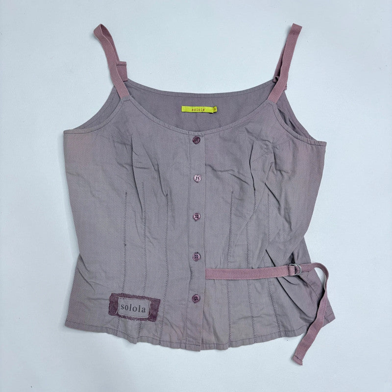 beige utility button vest