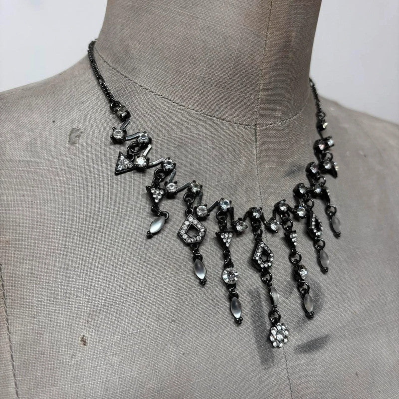 crystal drape flower fairy necklace