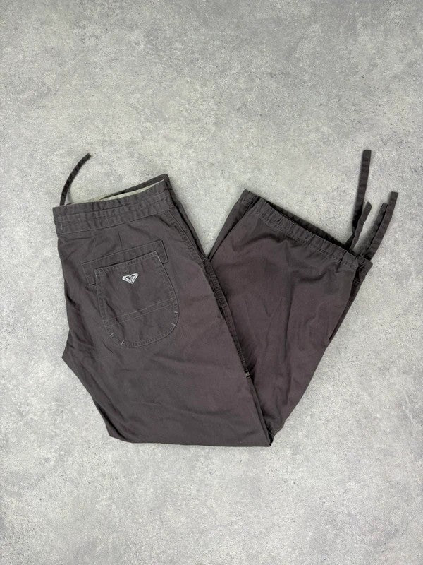brown drawstring cotton pants