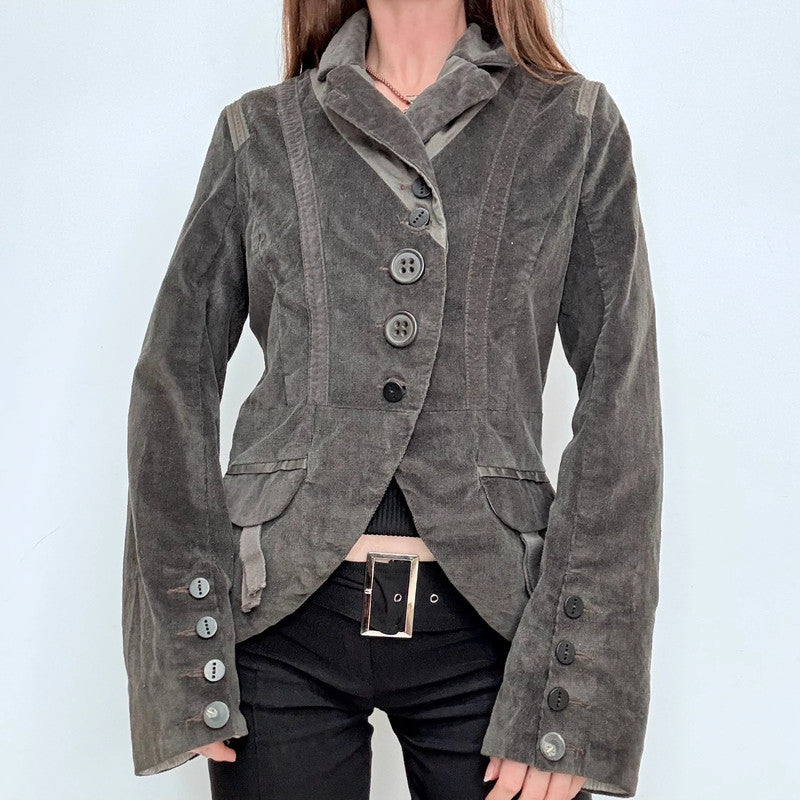 flared asymmetric military jacket