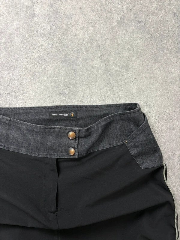 Black Cop Copine Paris maxi skirt with denim waistband