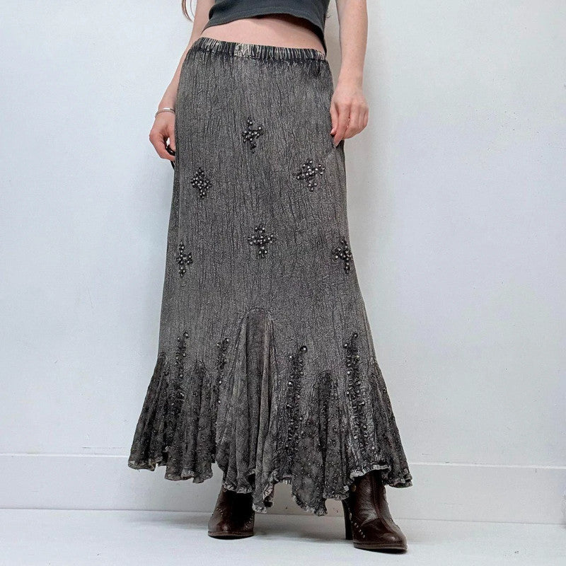 distressed grey boho fairy skirt