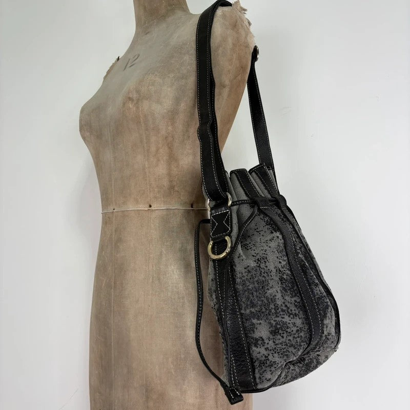 Vintage Lancel distressed leather Bucket bag