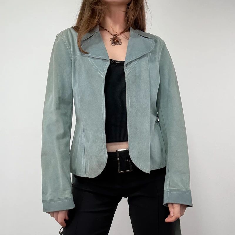 Pale Blue Suede Armani Jacket