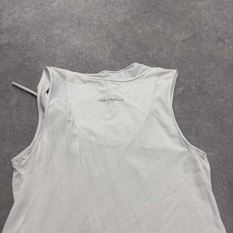 white cop copine ruffle midi dress