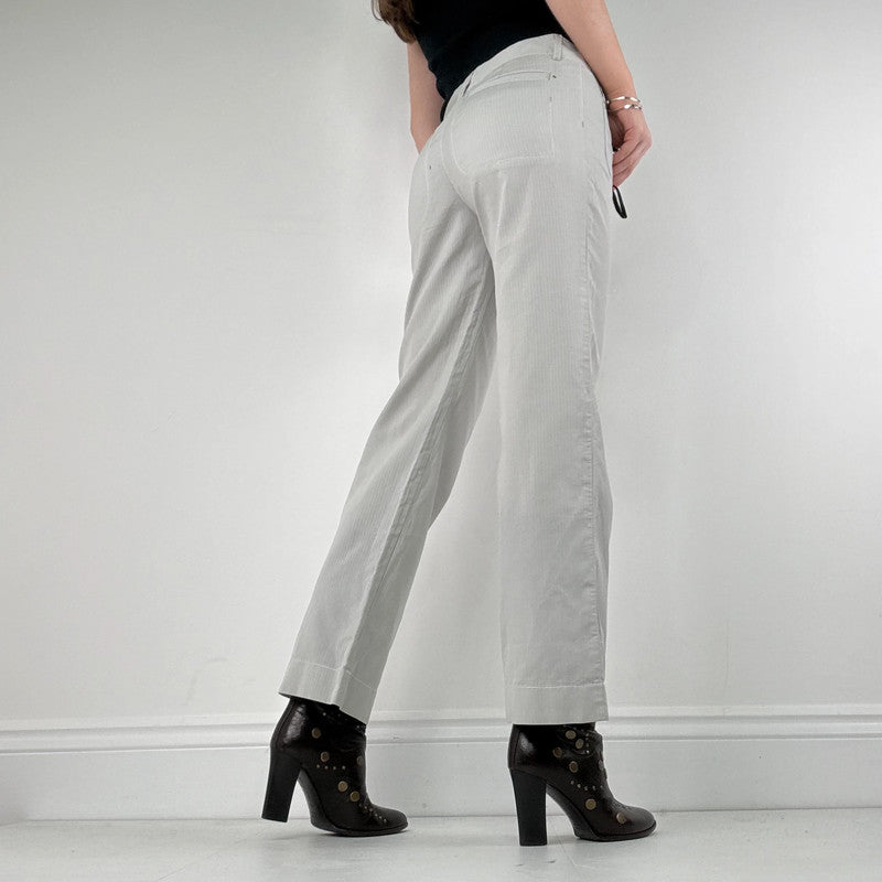 Cop Copine grey pinstripe flared utility trousers