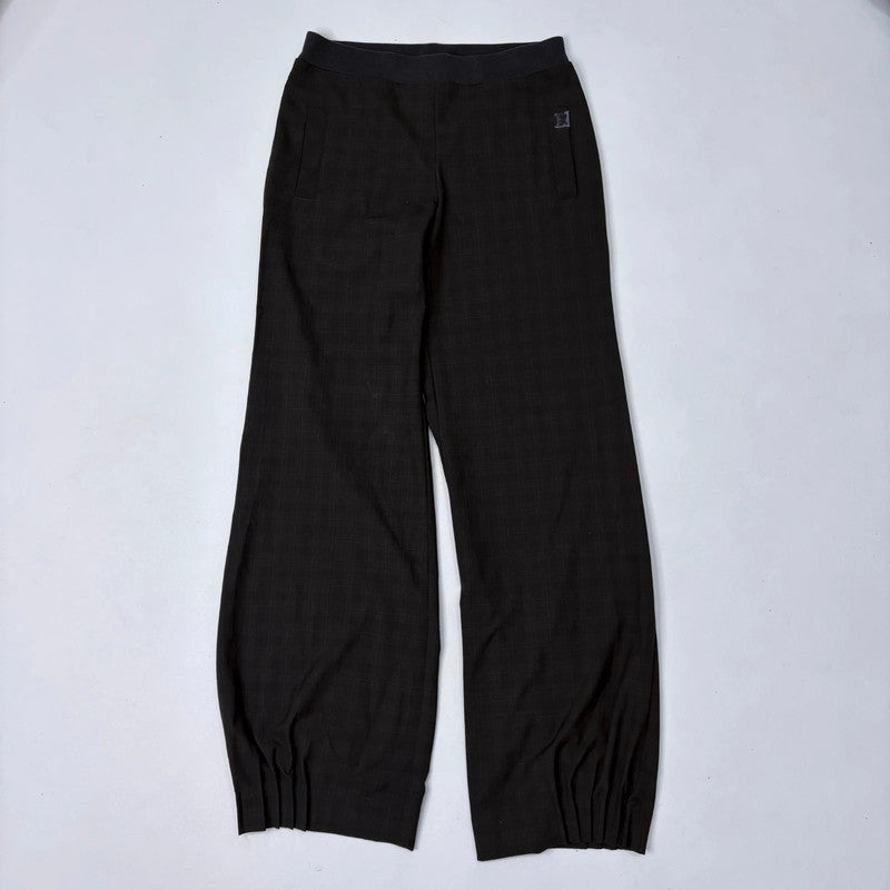 Cop Copine brown pinstripe check stretch waist low rise trousers