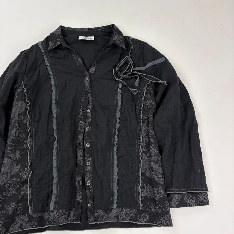 black lace boxy grunge shirt
