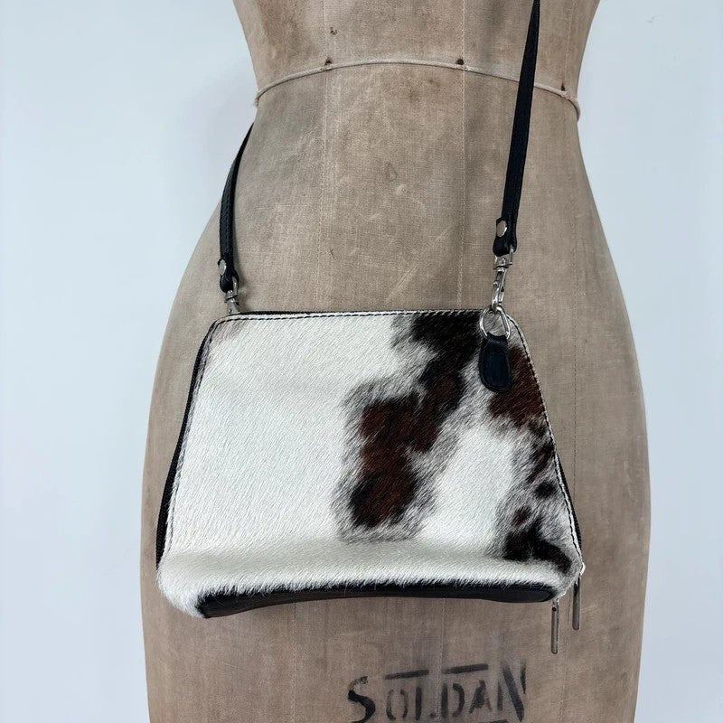 Cow-hide leather mini pouch crossbody