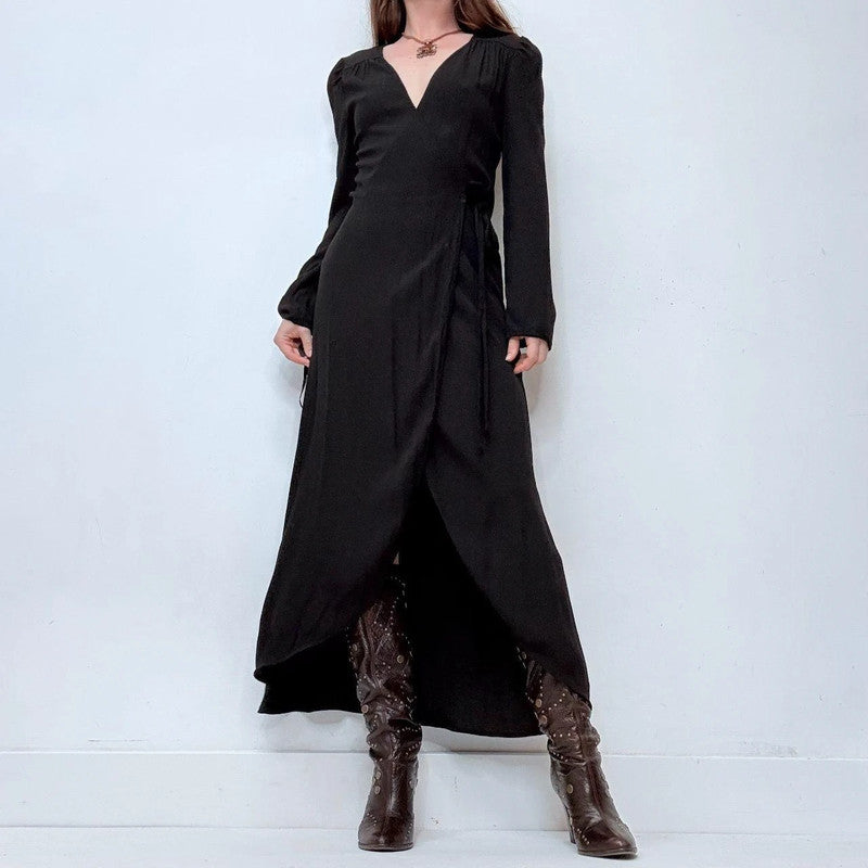 black &other stories wrap maxi dress