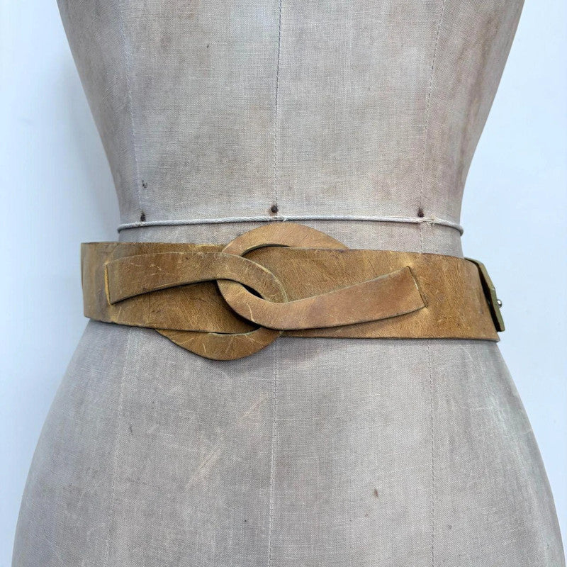 tan leather twist belt