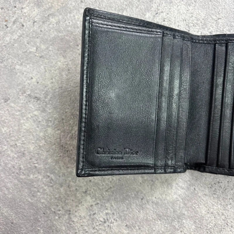 Vintage Dior monogram oblique canvas tri-fold wallet