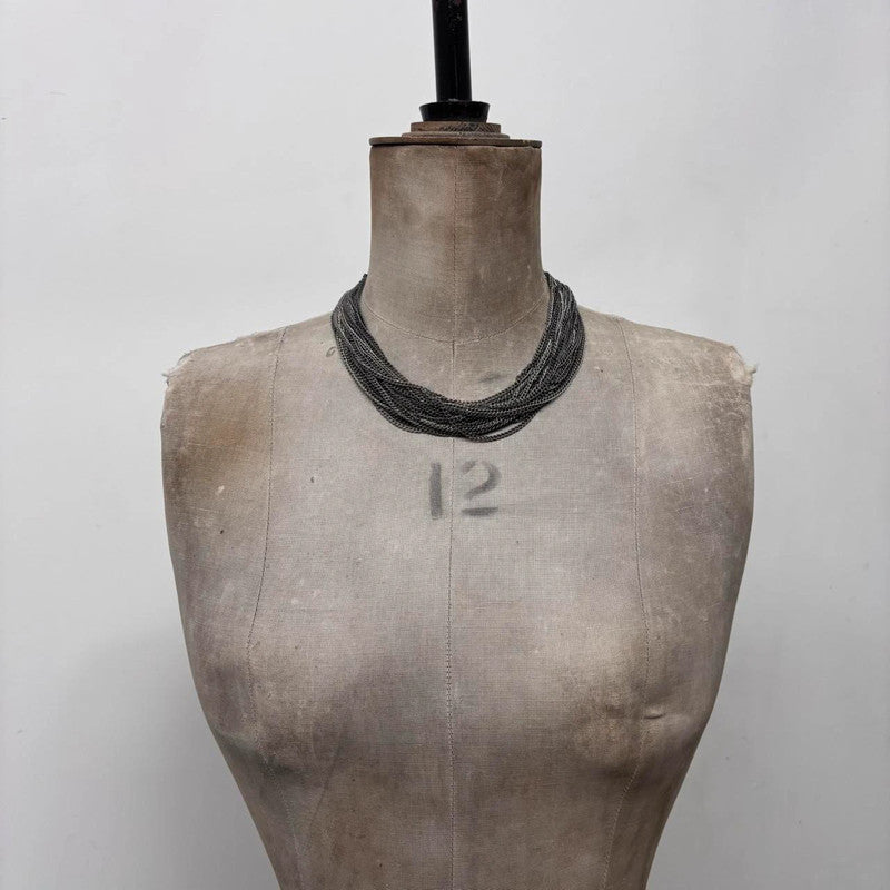 layered silver chain necklace
