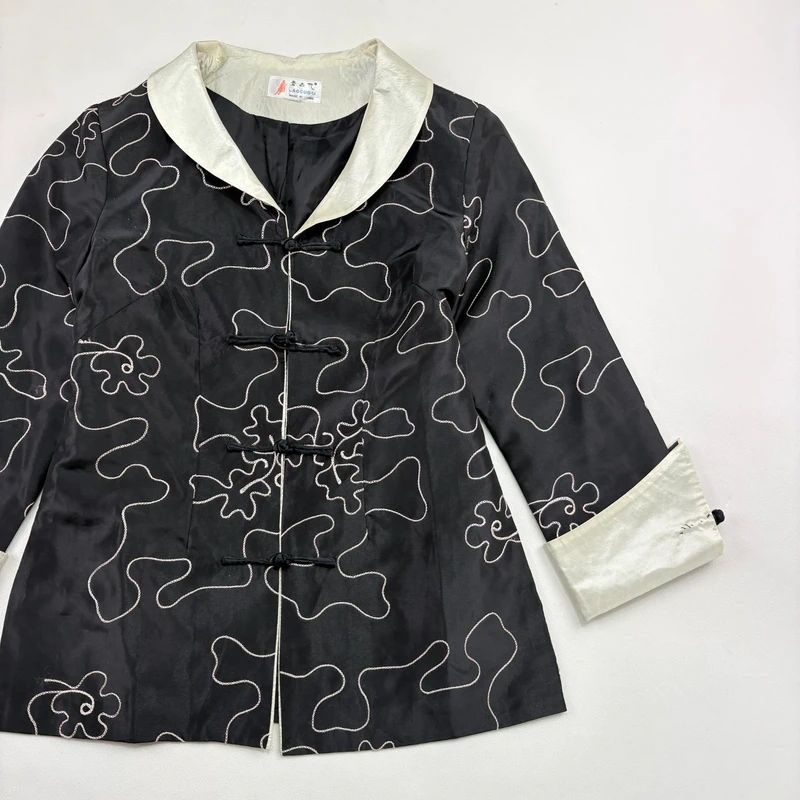 black Embroidered Silk Jacket