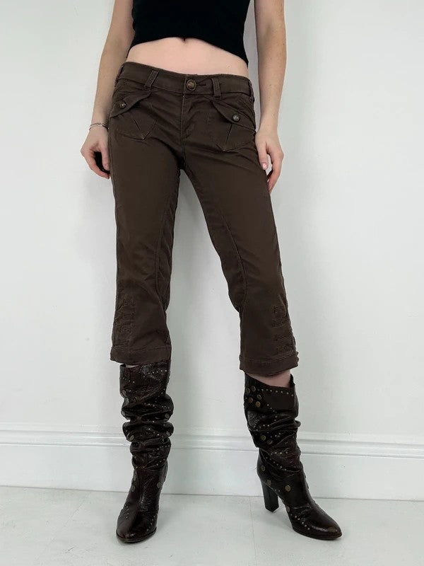 napoleonic brown cropped capri pants