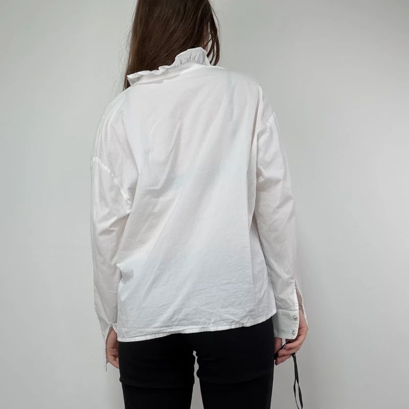 Edwardian white cotton Ruffle Coquette Shirt