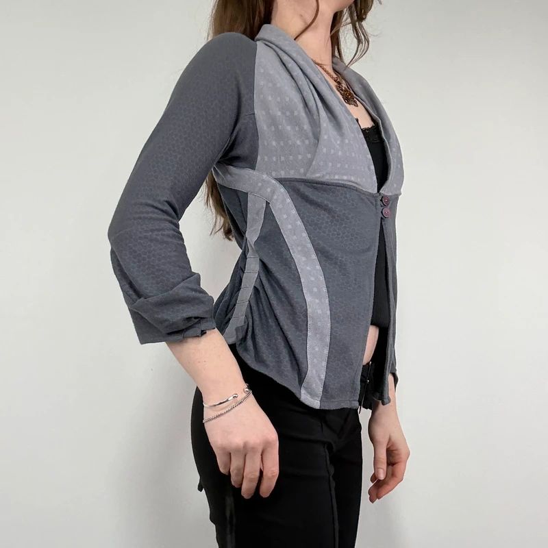 grey structured utility grunge shirt