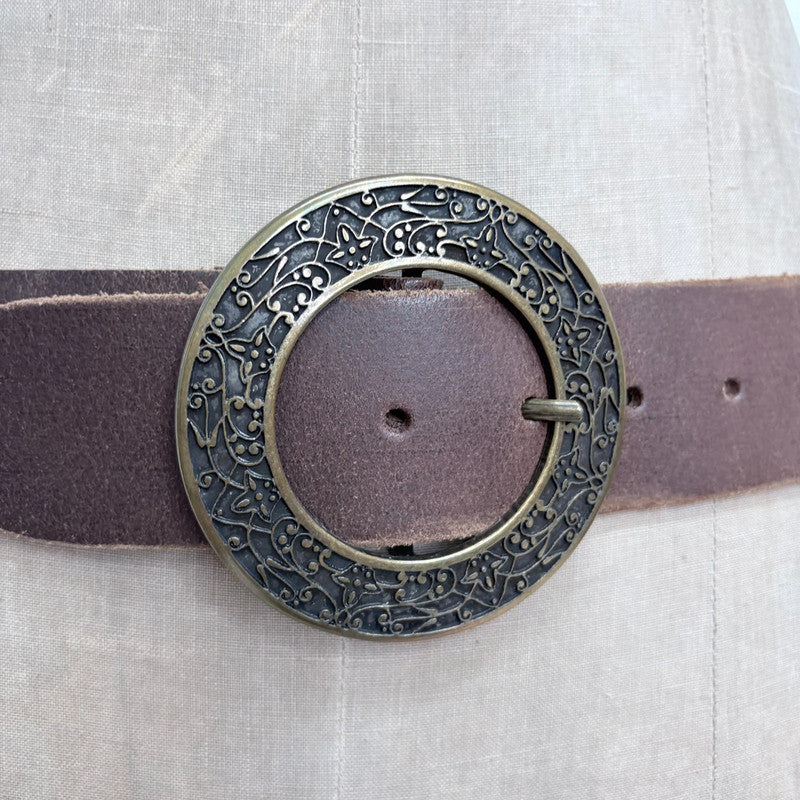 brown leather boho circle belt