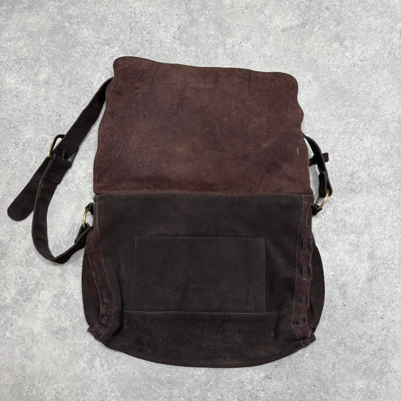 cow hide abstract gold messenger bag