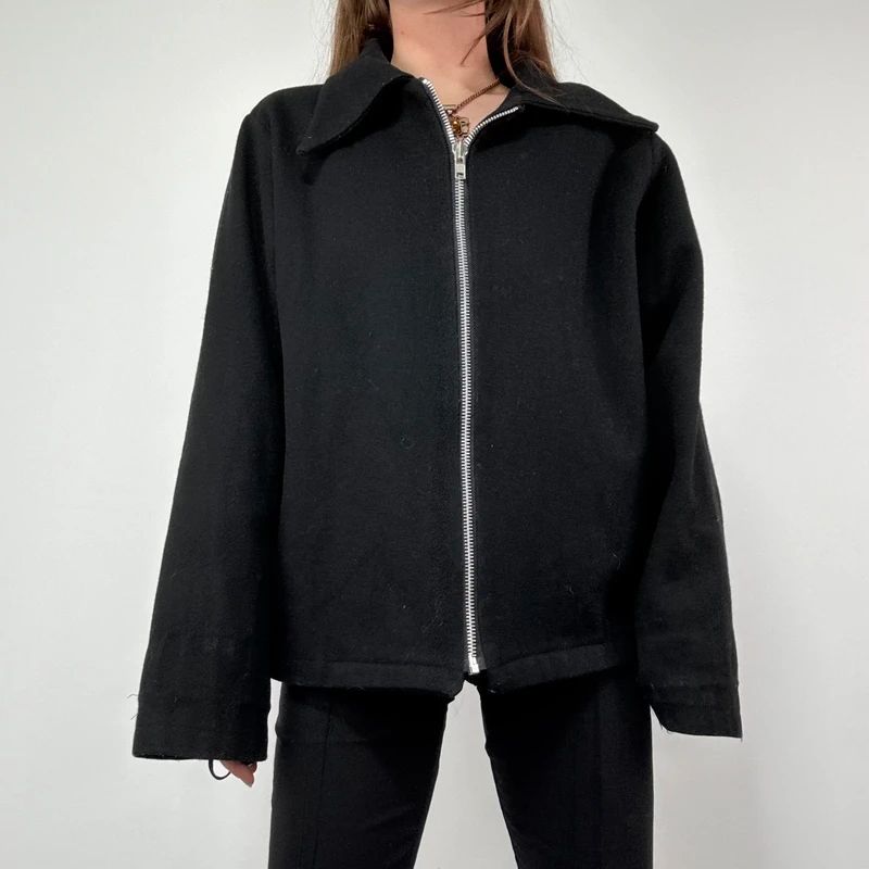 Black Wool Minimalist Jacket
