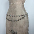 silver waist chain gem embellished chain belt