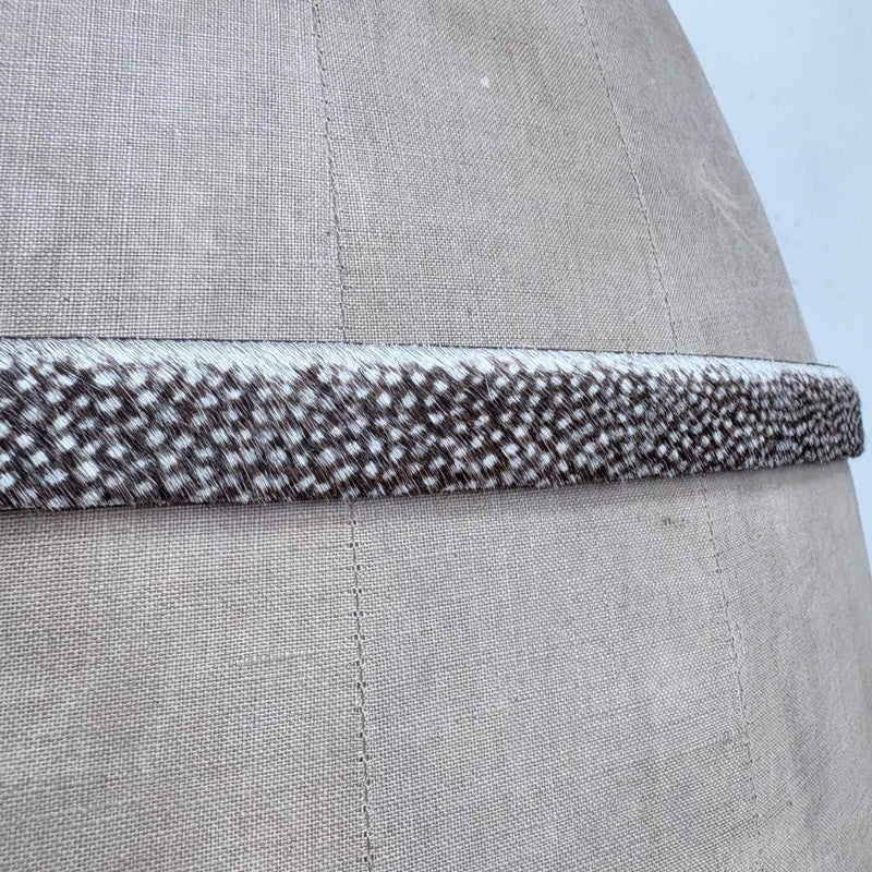 pony cowhide polkadot leather belt