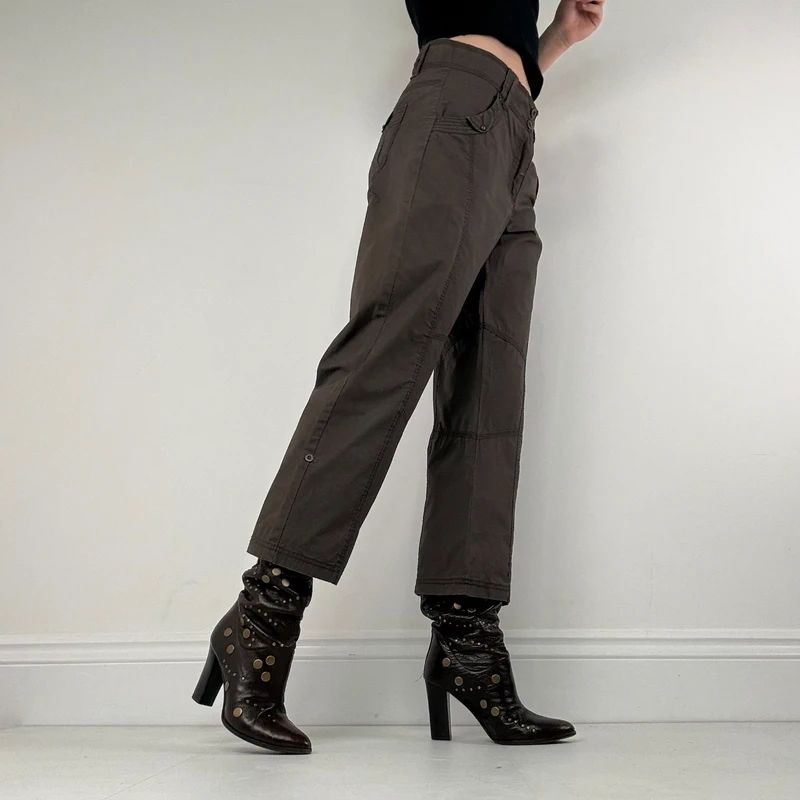 Brown utility cargo trousers