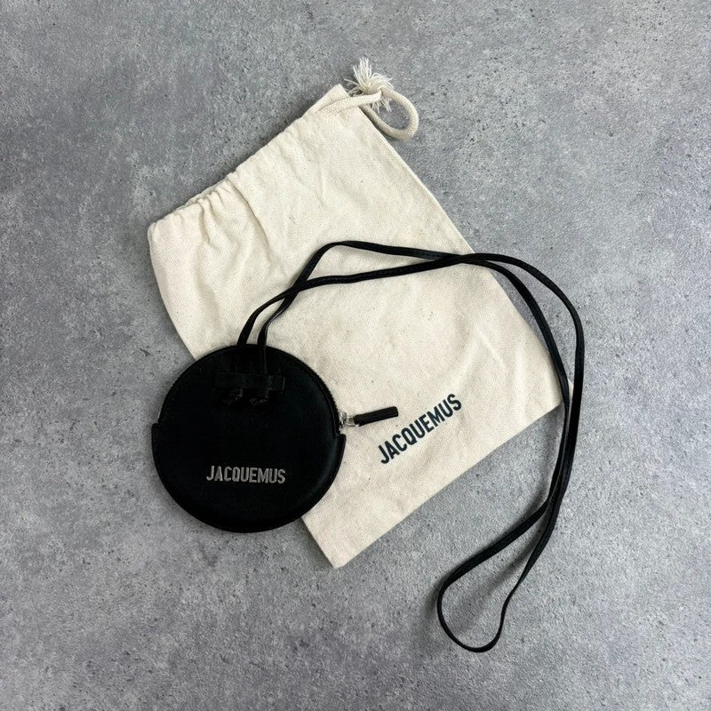 black Jacquemus Le Pitchou Round Coin Purse bag