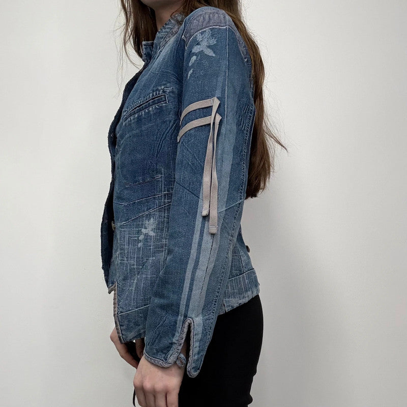 Marithé + François Girbaud distressed denim engineered jacket
