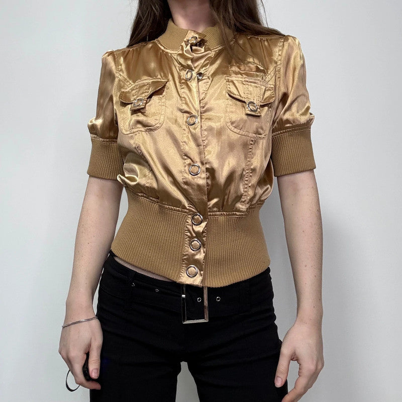 cropped fitted ribbed waistband jacket