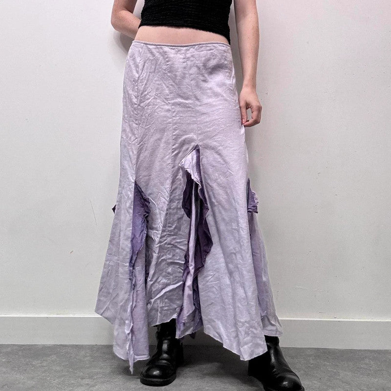 linen ruffle fairy maxi skirt