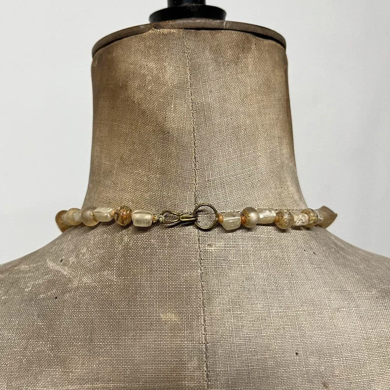 Hippie boho distressed bead necklace