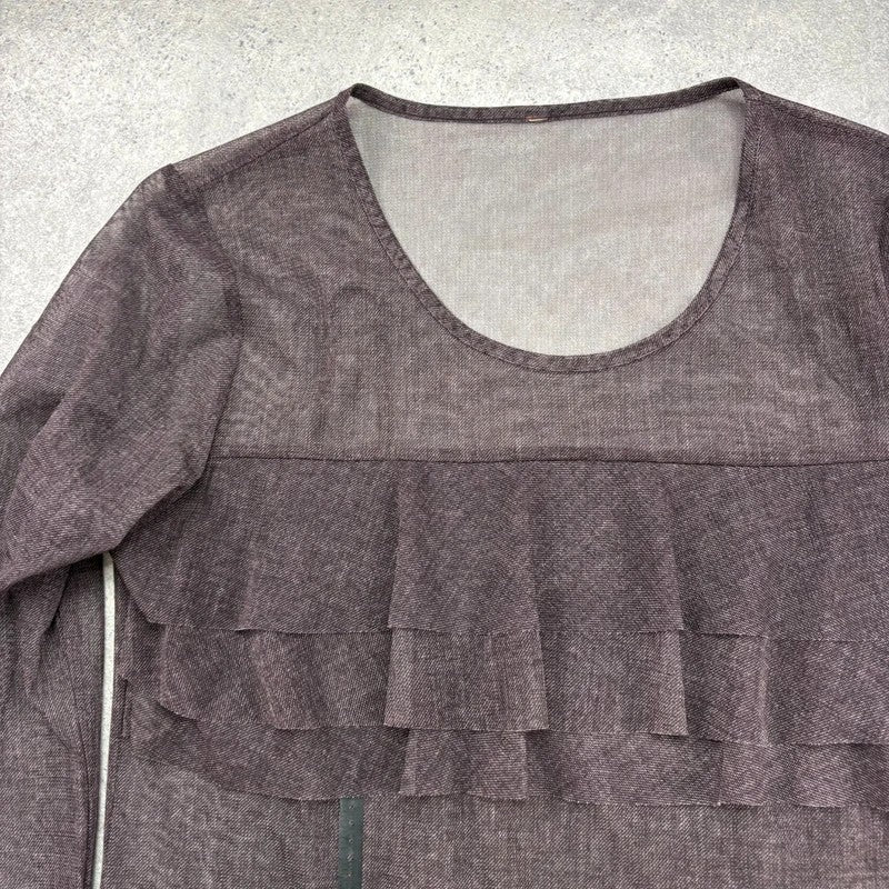 Brown Cop Copine long sleeve layered top