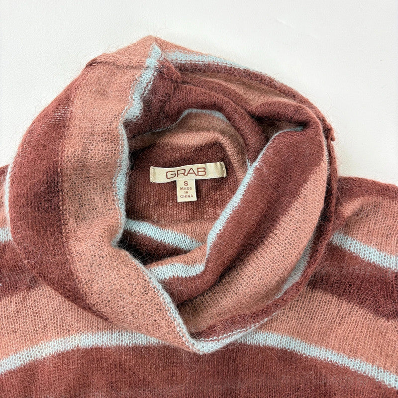 sheer striped brown mohair jumper