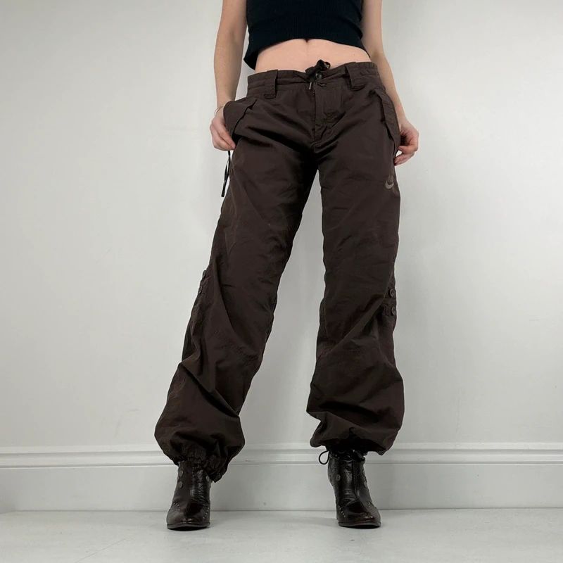 brown Nike low rise tracksuit bottoms