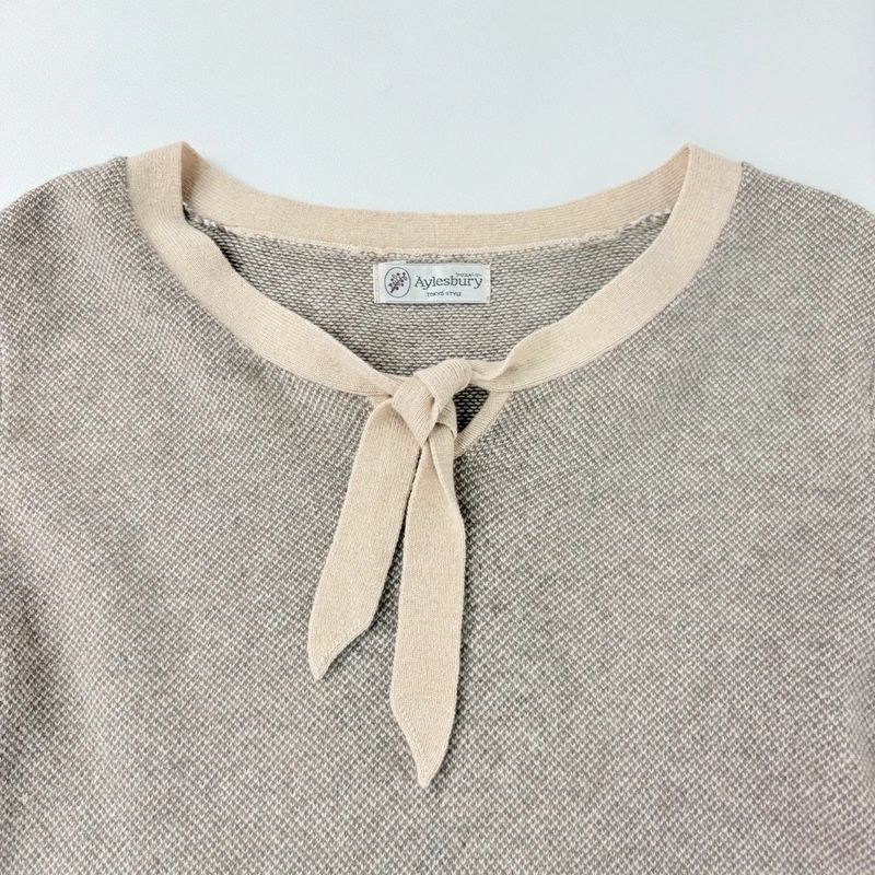 brown cashmere bow jumper
