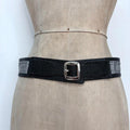 black leather Kenzo silver belt