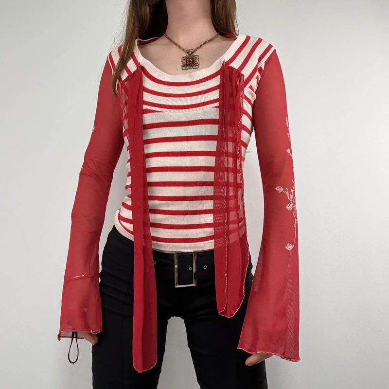 Save the Queen striped flared shirt
