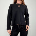 black wool knitted cropped jumper